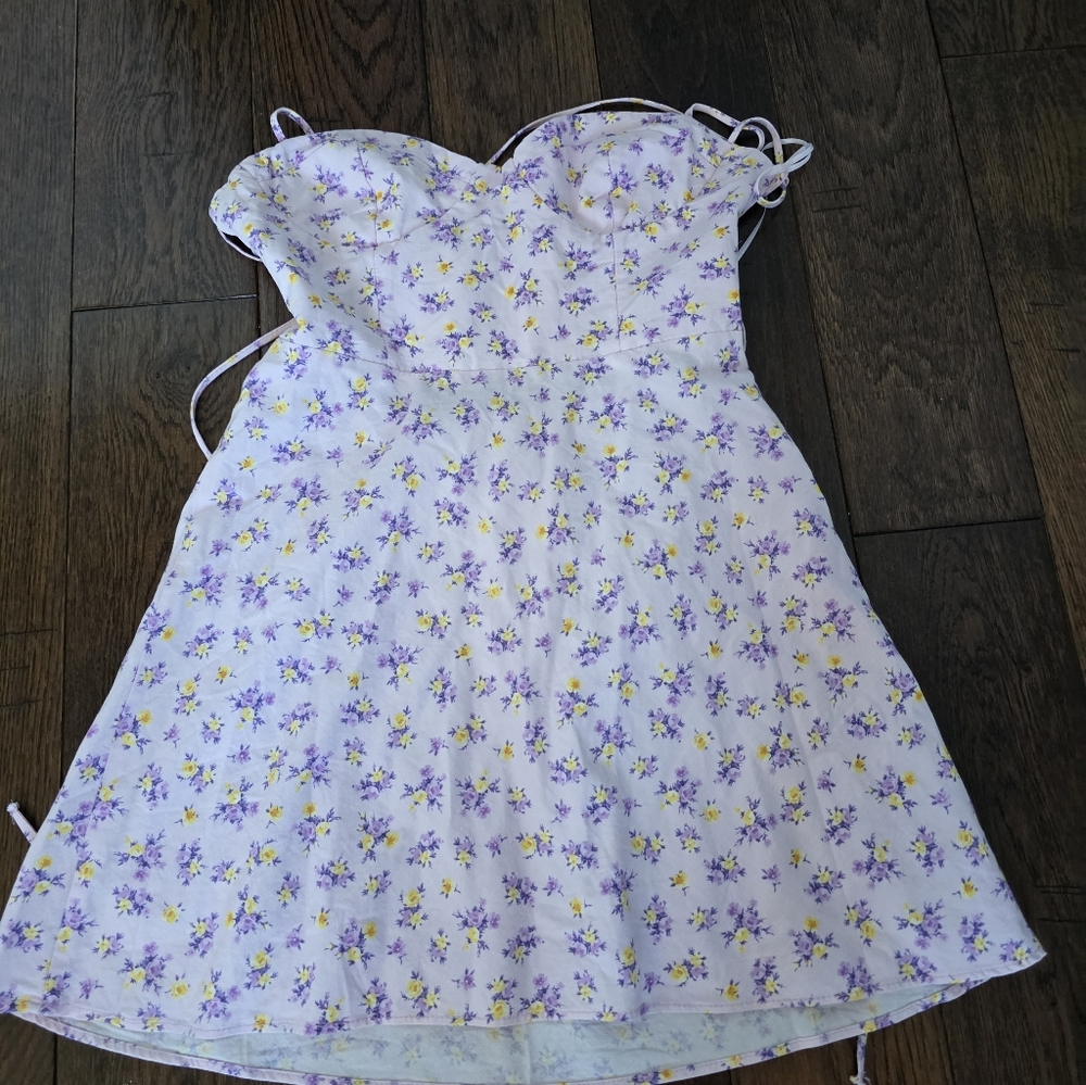 Zara  Floral Dress in Purple and Yellow